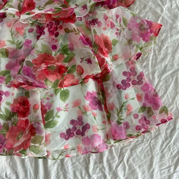 Abercrombie & Fitch Organza Tiered Strapless Mini Dress NWT - Picture 4 of 6